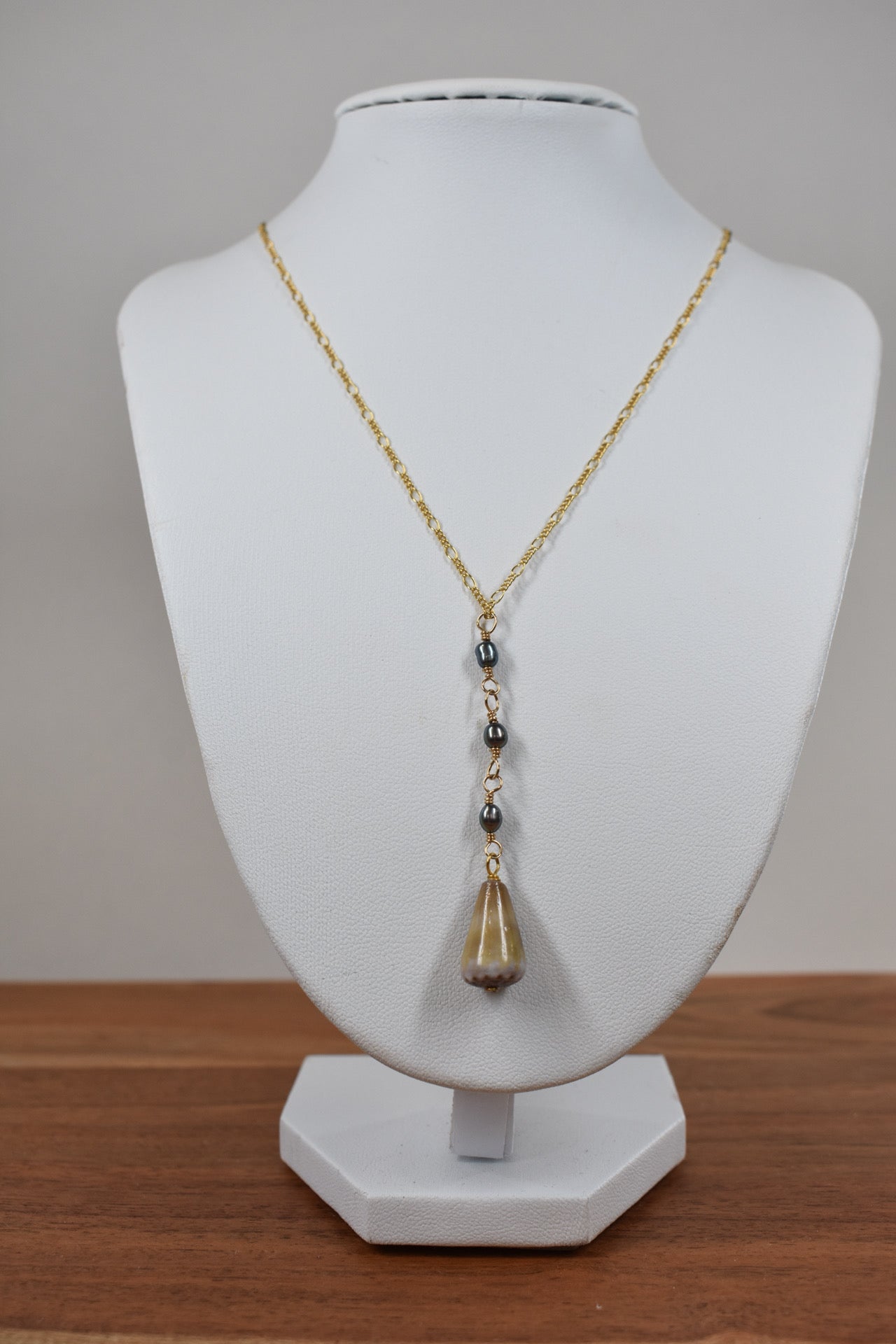 Shell and Pearl Drop Necklace
