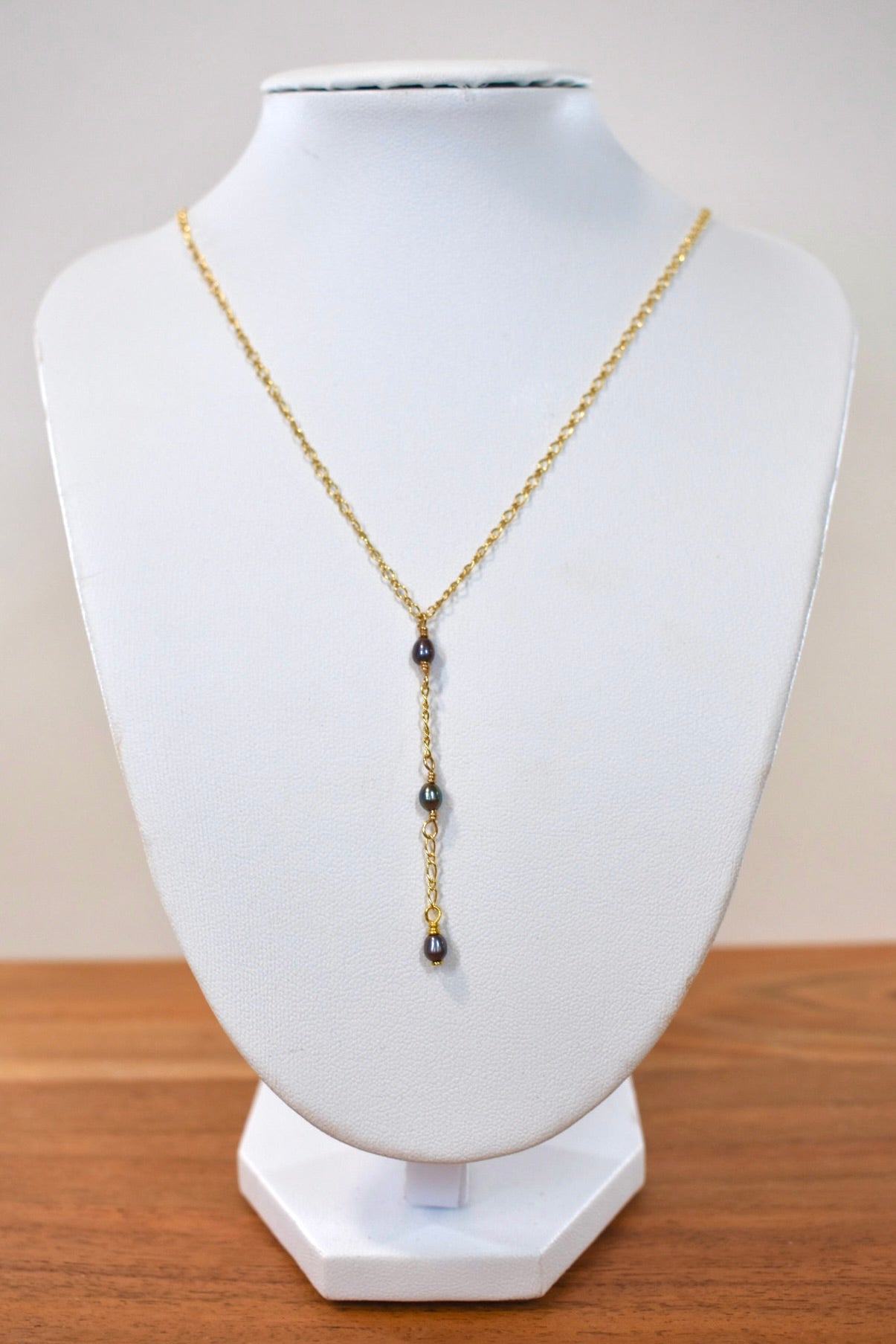 Peacock Pearl Drop Necklace