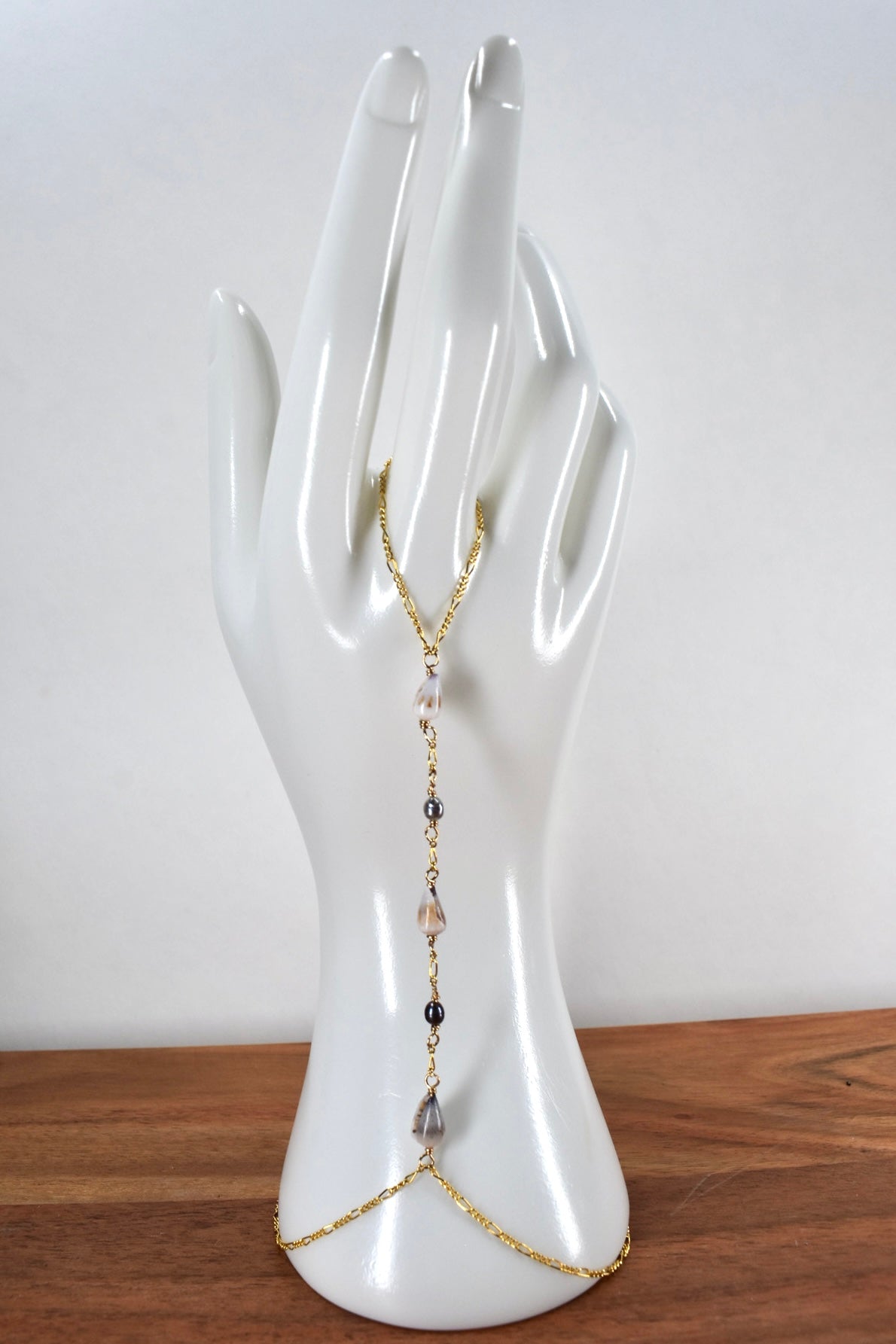Mini Cone and Shell Hand Chain