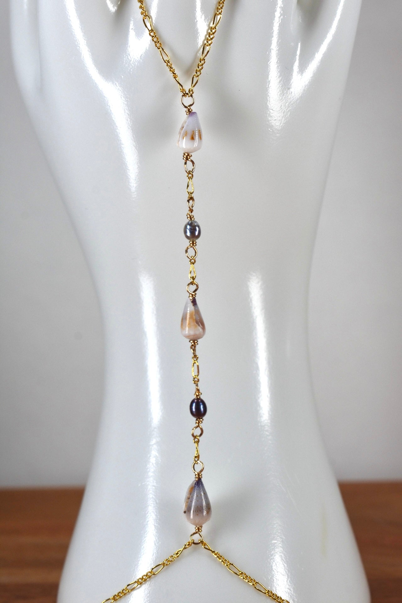 Mini Cone and Shell Hand Chain