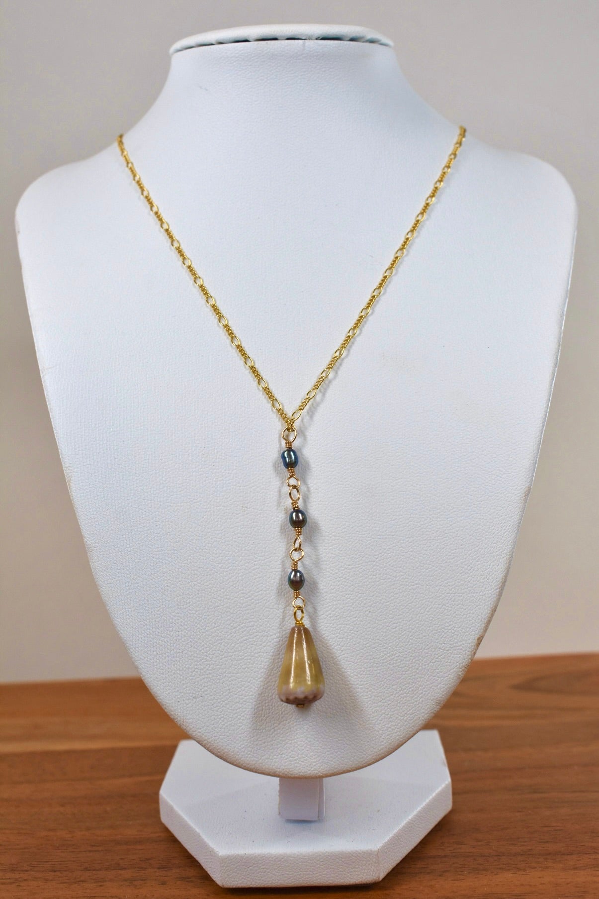 Shell and Pearl Drop Necklace