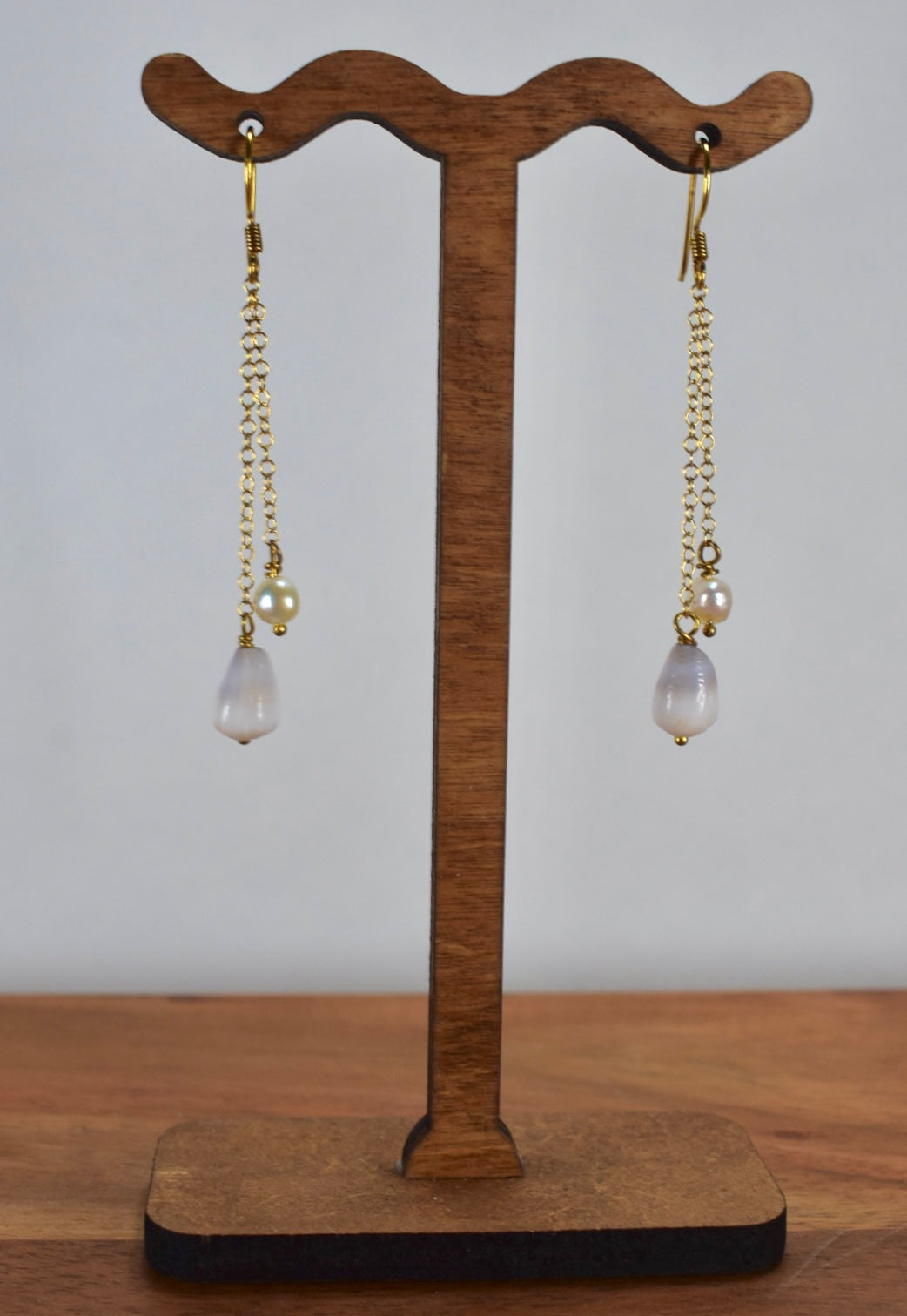 Mini Cone and Pearl Dangle Earrings